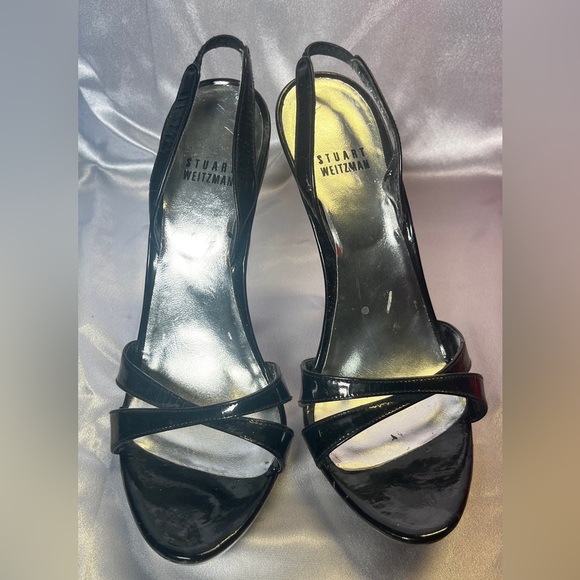 Stuart Weitzman Black and Silver Heels - Picture 4 of 10